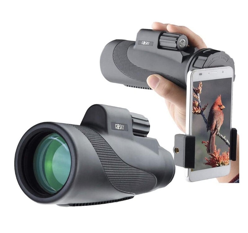 Gosky Titan 12X50 High Power Prism Monocular and Quick Smartphone Holder