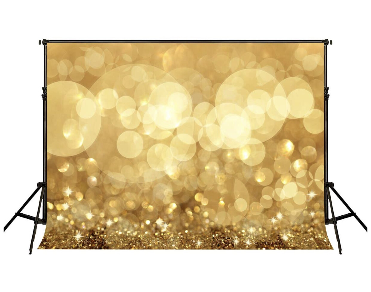 Kate 8x8ft Gold Bokeh Photography Backdrop Golden Shiny Dots