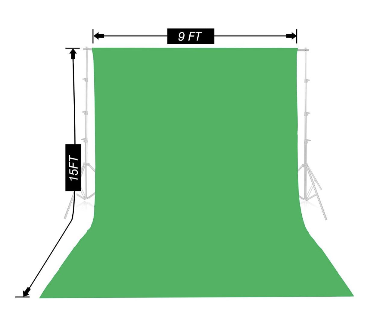 Emart Green 9 x 15 ft Backdrop Background Screen Muslin Photo Video Backdrop Studio