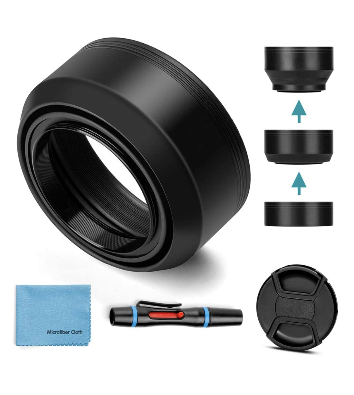 Collapsible Lens Hood with Centre Pinch Lens Cap (Disponible 55mm, 77mm)
