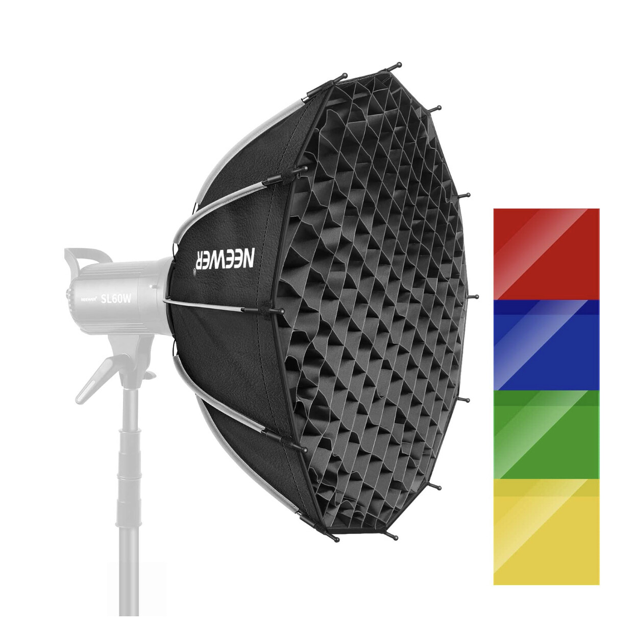 Neewer 25.6&quot;/65cm Dodecagon Softbox with 4 Color Filters, Bowens Mount, Removable Diffusers &amp; Grid