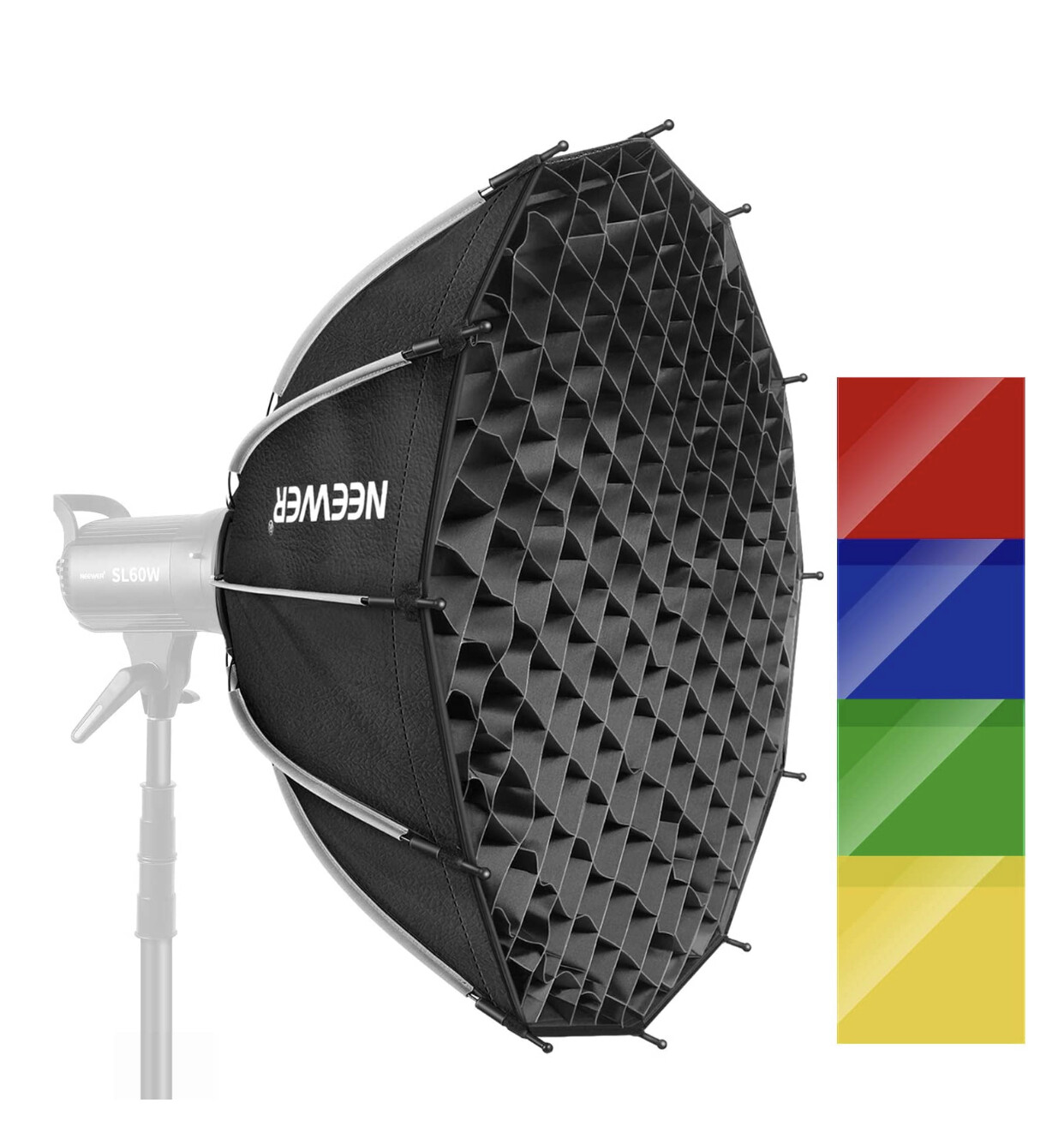 Neewer 41.3&quot;/105cm Dodecagon Softbox with 4 Color Filters, Bowens Mount, Removable Diffusers &amp; Grid