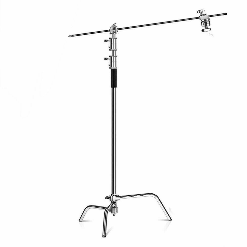 100% Metal Adjustable Reflector Stand with 4ft/120cm Holding Arm and 2 Pieces Grip Head for Photography Studio Video