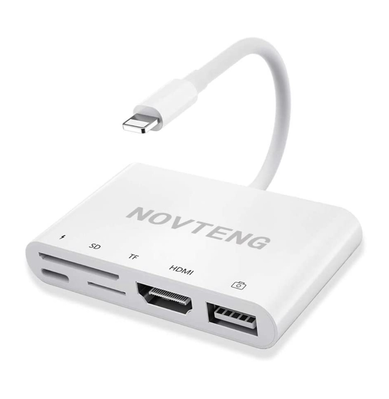 Novteng Lightning 5-in-1 multi-function adapter, SD TF HDMI USB Charge