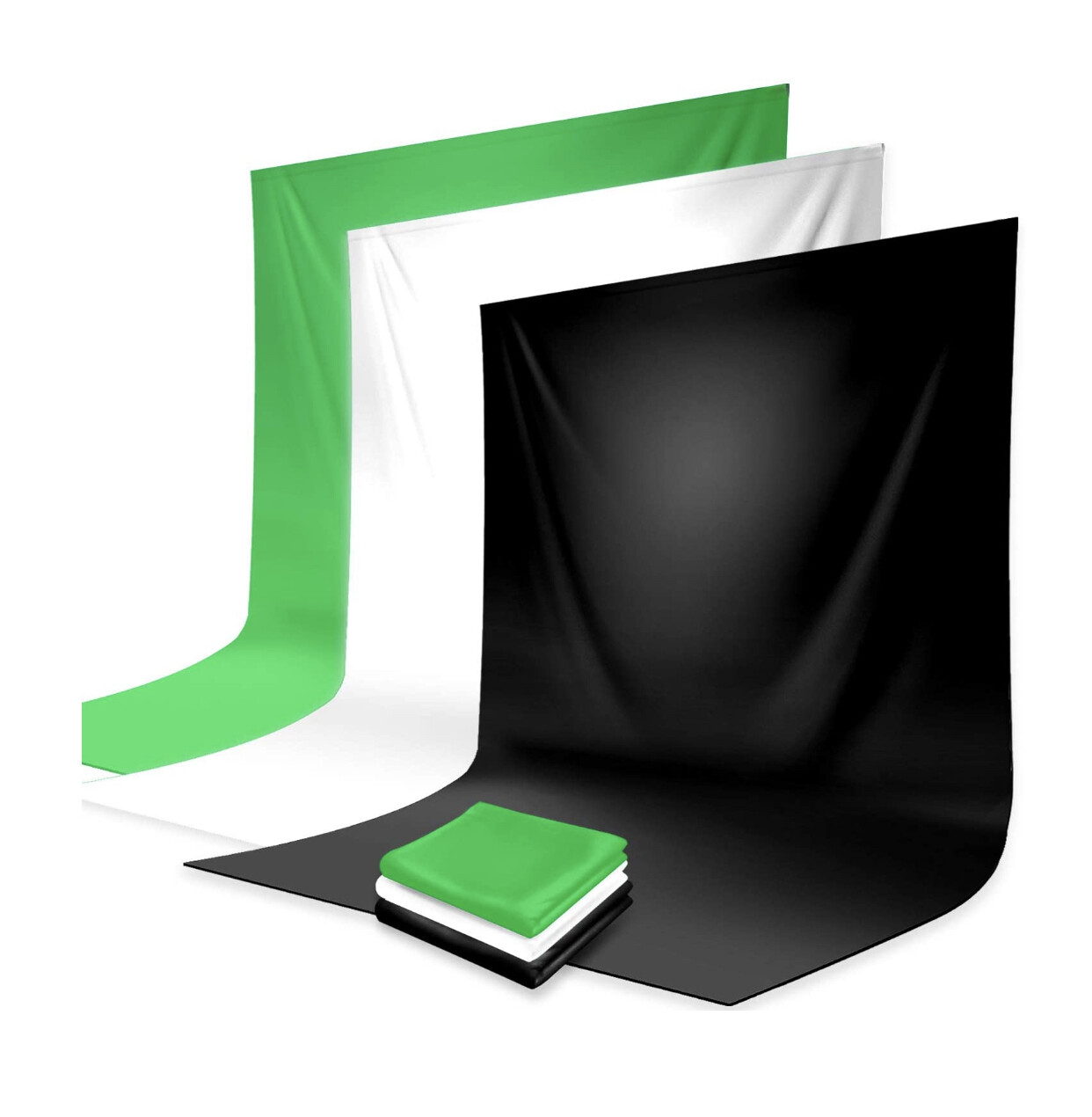 LimoStudio 10&#39; x 12&#39; Black &amp; Green &amp; White Chromakey Fabric Backdrop Background Screen