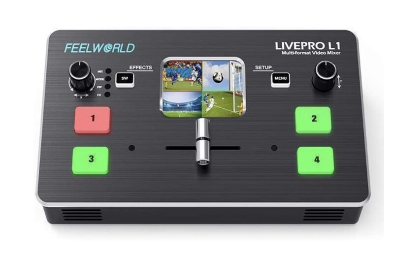 Feelworld LIVEPRO L1 Multi-Format Video Mixer 4 x HDMI Inputs,2&quot; TFT Display,Live Streaming