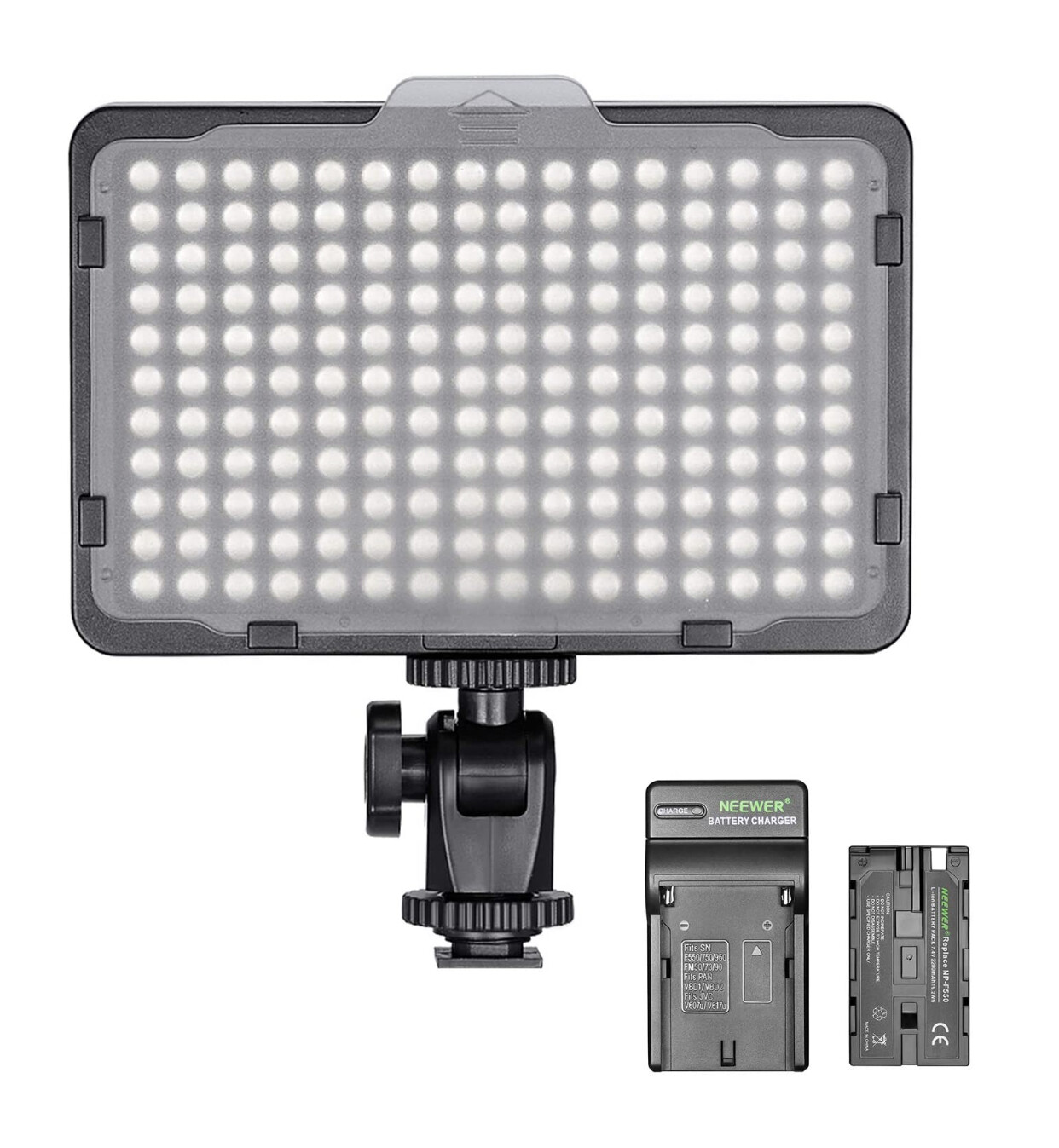 Neewer Dimmable 176 LED Video Light on Camera LED Panel with 2200mAh Li-ion Battery and Charger