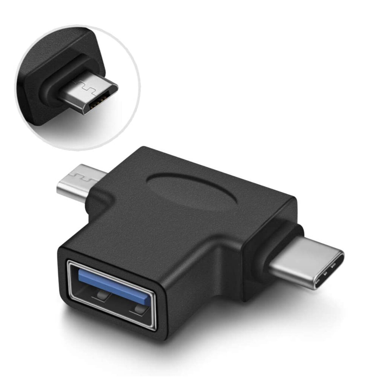 2 in 1 USB 3.0 female to micro USB and Type C male adapter