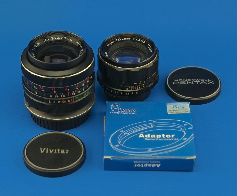Set: Super-Takumar 55mm f1.8 y Vivitar 35mm f2.8 + Adaptador para Canon