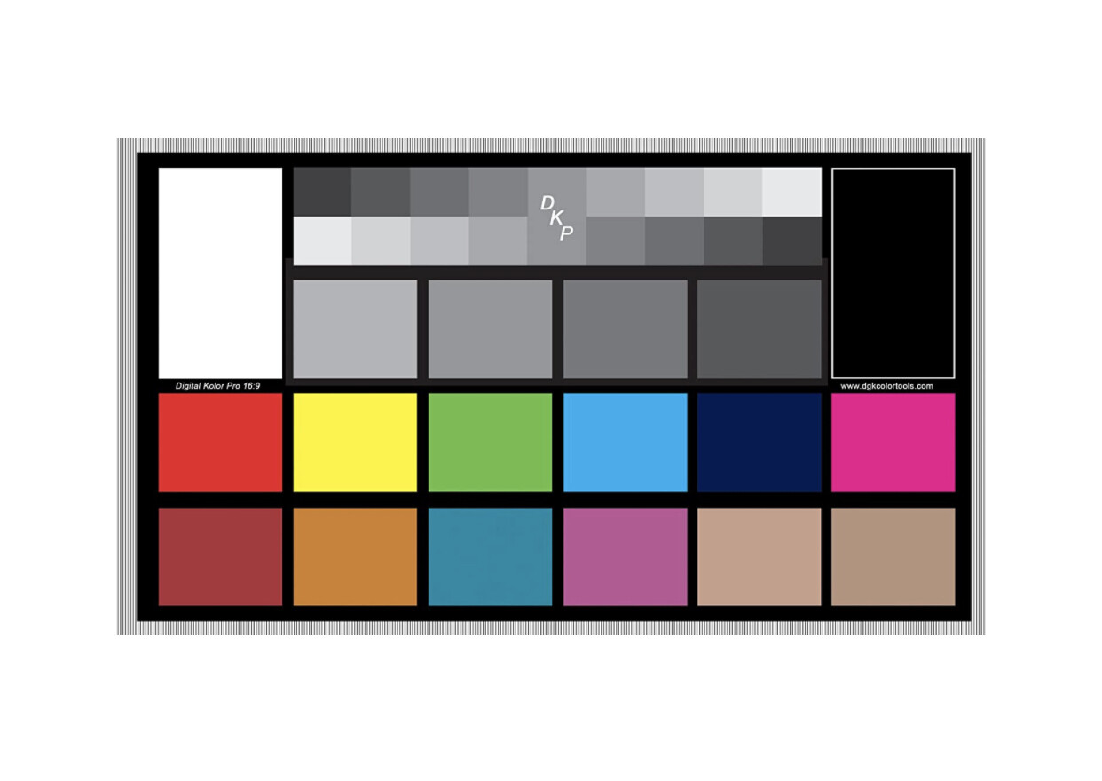 DGK Color Tools Digital Kolor Pro 16:9 Large Color Calibration and Video Chip Chart