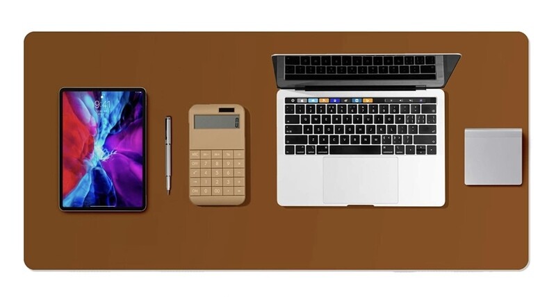 Leather Desk Pad Protector,Mouse Pad 36” x 17”, Disponible color Cafe y Gris.