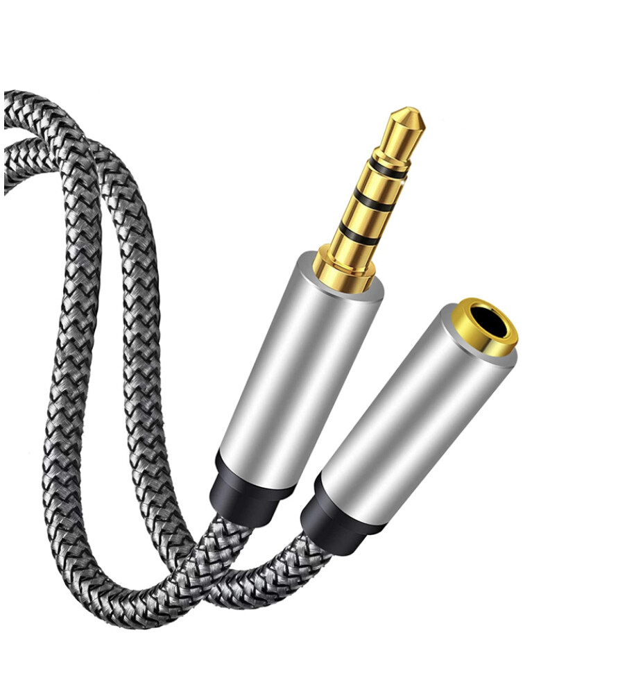 Male to Female Audio Cable, 6 metros de largo, Conversion Cord 3.5mm