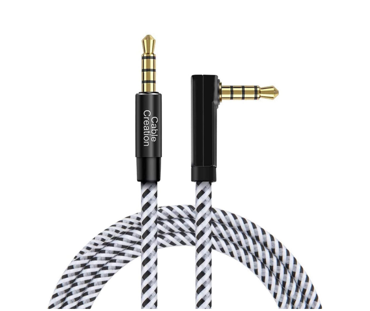 TRRS 3.5mm Audio Cable, 90 Degree Right Angle Auxiliary Stereo Aux Cable, 90 centímetros de largo