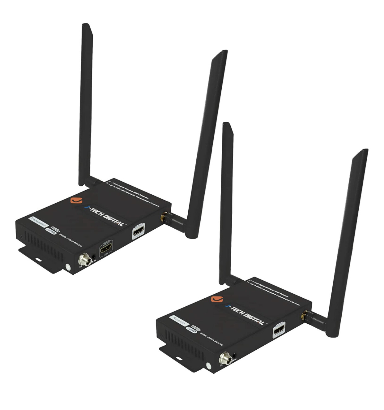 J-Tech Digital 1X2 Wireless HDMI Extender 200ft Dual Antenna Supporting Full HD 1080p [JTECH-WEX200]