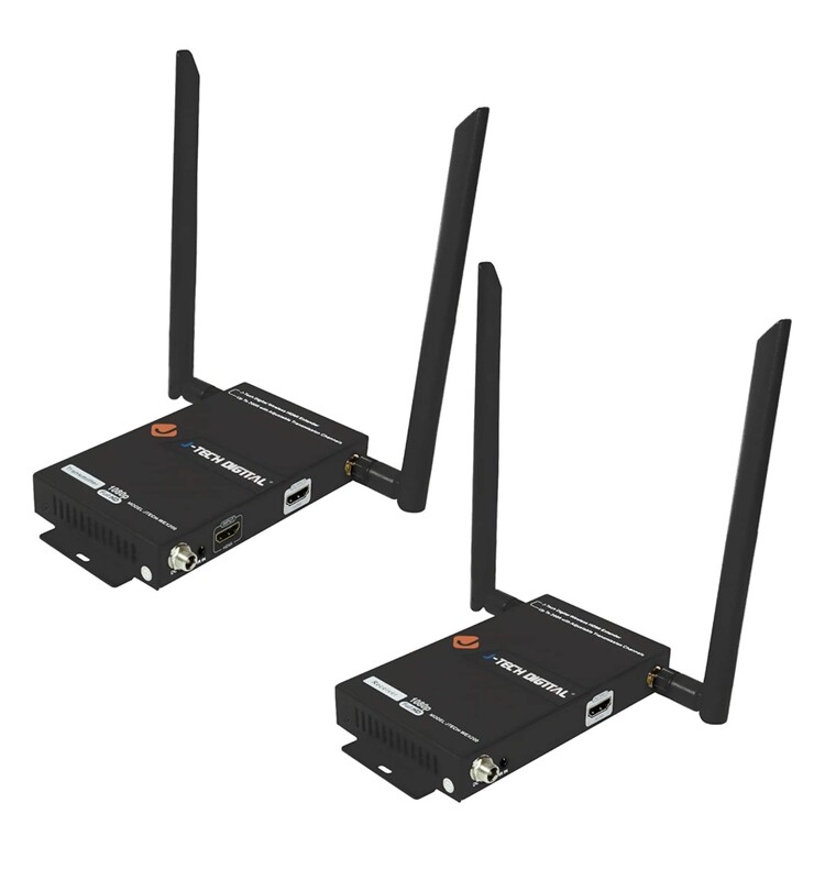 J-Tech Digital 1X2 Wireless HDMI Extender 200ft Dual Antenna Supporting Full HD 1080p [JTECH-WEX200]