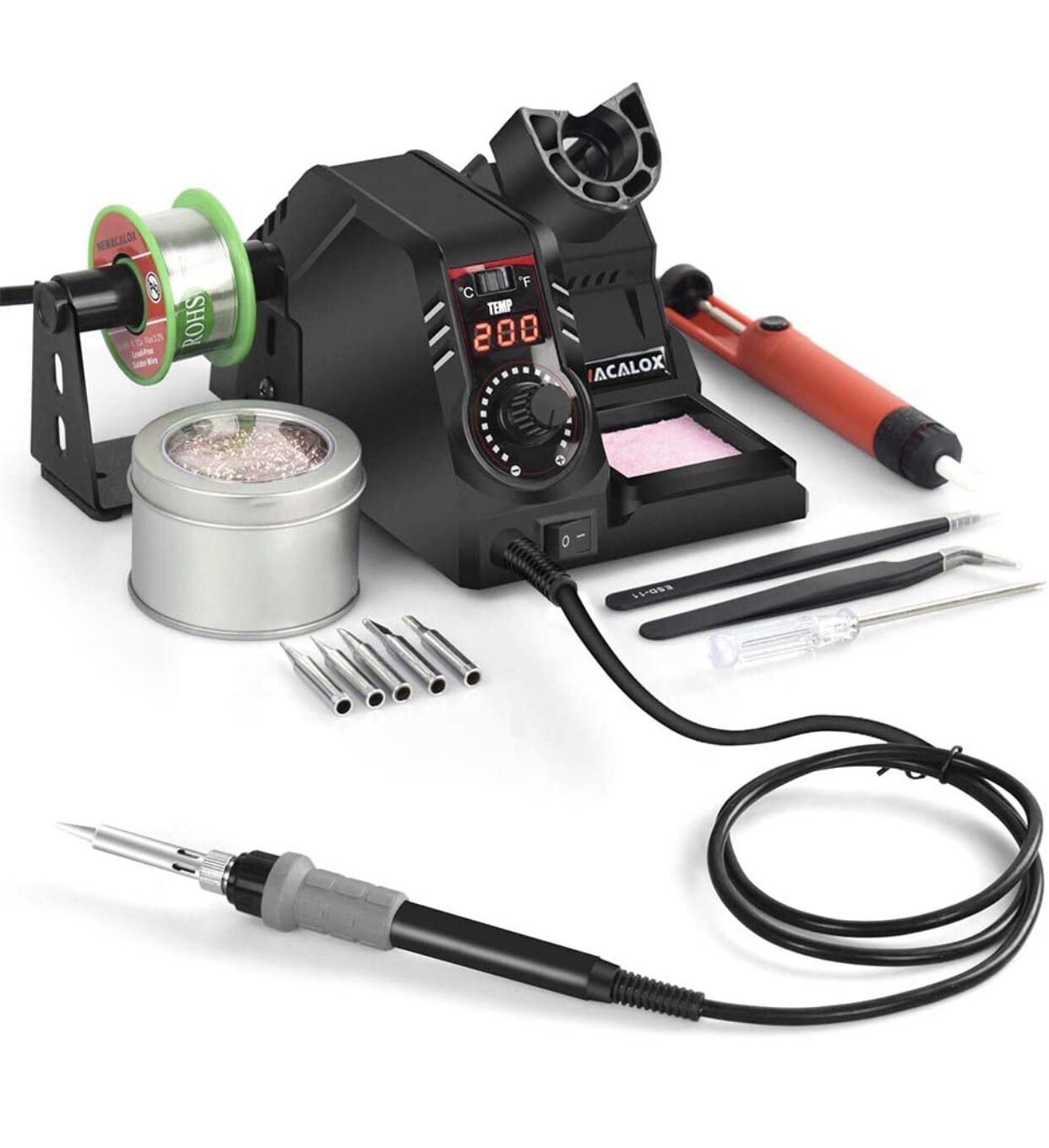 Soldering Iron Station Kit NEWACALOX Digital Solder Kit with