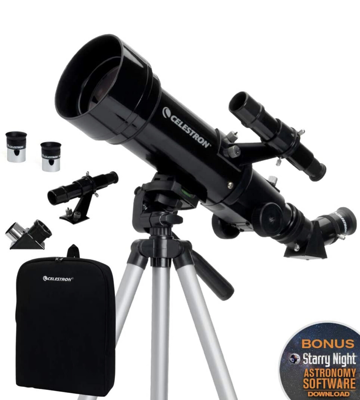 Celestron - 70mm Travel Scope - Portable Refractor Telescope - Fully-Coated Glass Optics