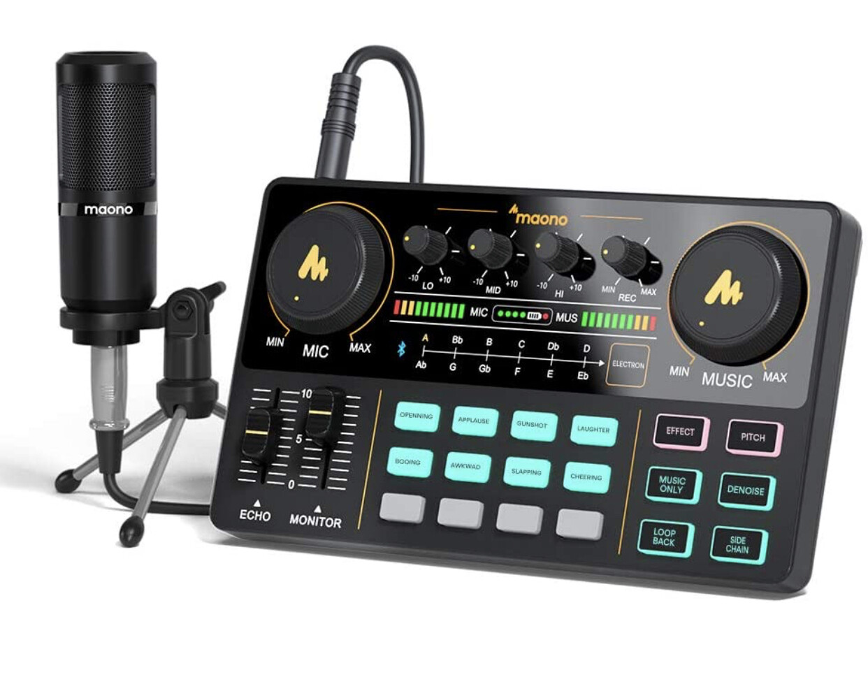 Maono Audio Interface with DJ Mixer and Sound Card, Maonocaster Lite Portable ALL-IN-ONE