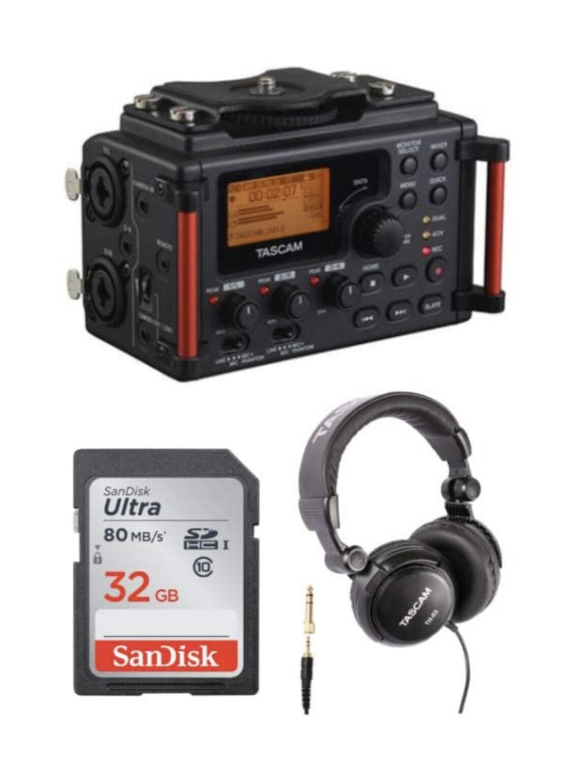 Tascam DR-60DmkII 4-Channel Portable Recorder Kit with TH-03 Headphones and 32GB Memory