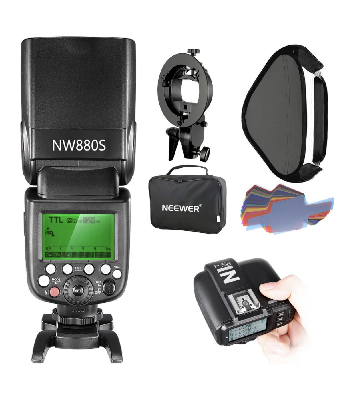 Neewer 2.4G Wireless 1/8000 HSS TTL Master/Slave Flash Speedlite Kit for Sony Cameras