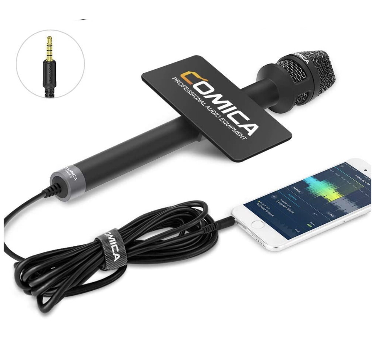 COMICA HRM-S Interview Microphone Condenser Cardioid Microphone with 3.5mm TRRS Plug