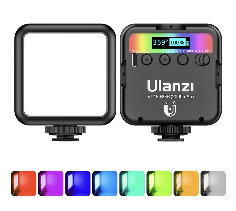 ULANZI VL49 RGB Video Lights, LED Camera Light 360° Full Color Portable Photography Lighting