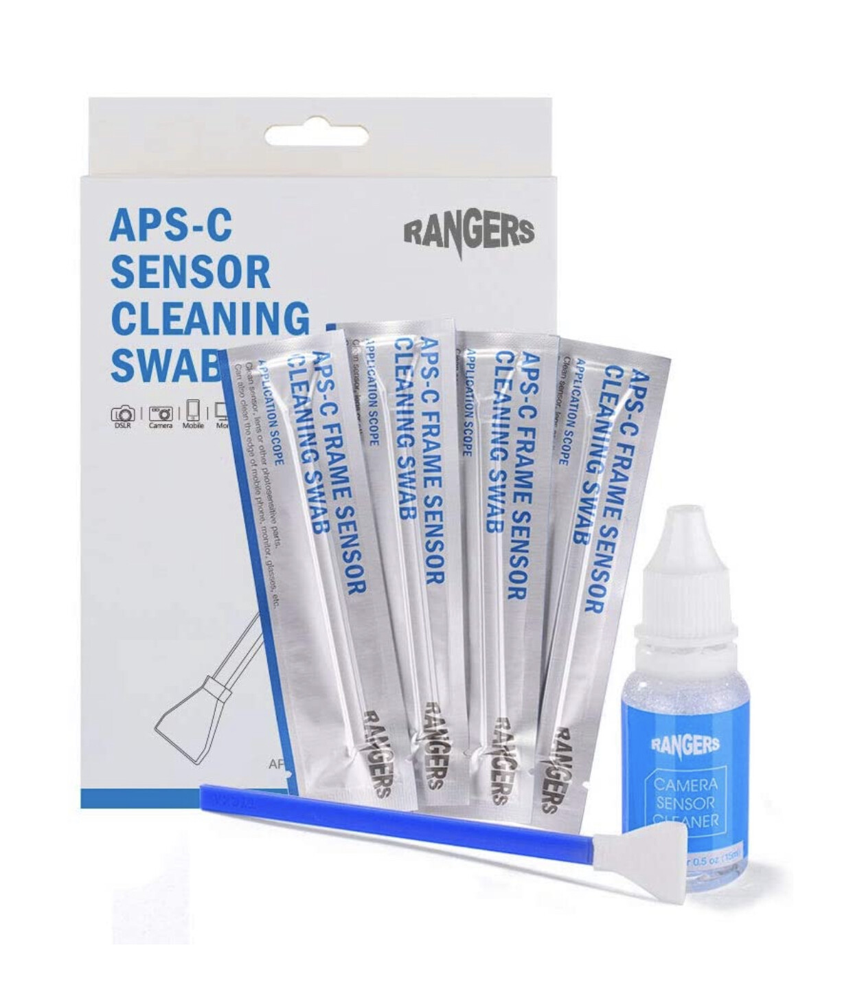 Rangers 12pcs Dry APS-C Sensor Cleaning Swab and 15ml Cleaner Solution