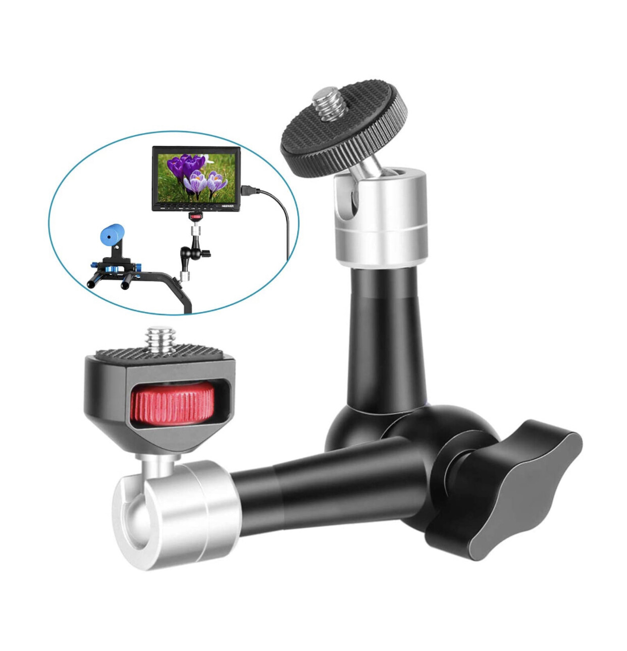 Neewer 7 inches Adjustable Friction Articulating Magic Arm with Both 1/4-inch Thread Screw