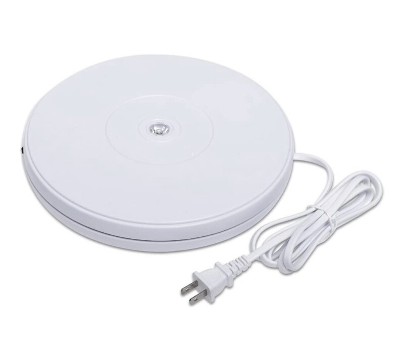 fotoconic Rotating Turntable Display Stand with LED, 25cm Diameter, 20 Lbs Centric Loading