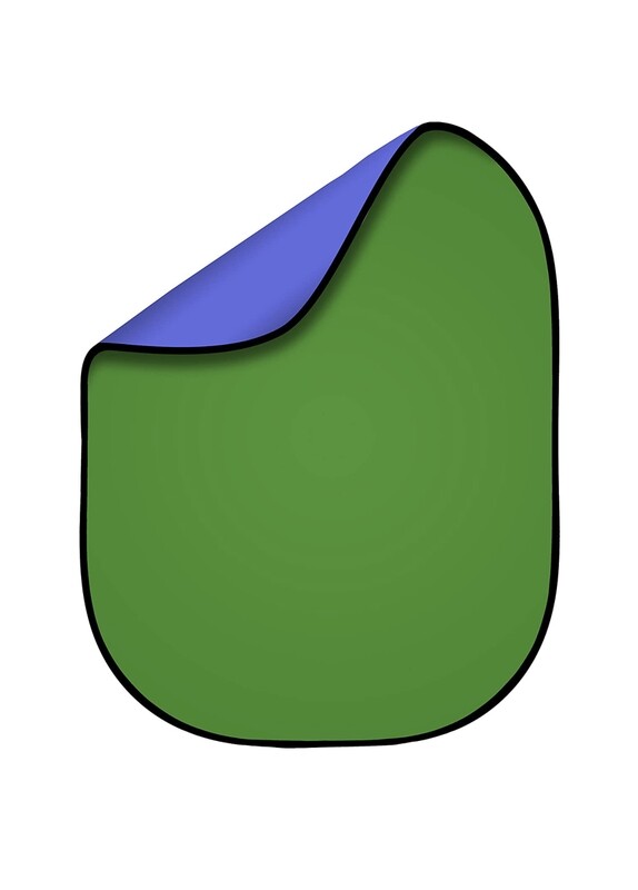 Fovitec Reversible Blue and Green Double-Sided Muslin Pop-Up Backdrop 5x6.5 feet