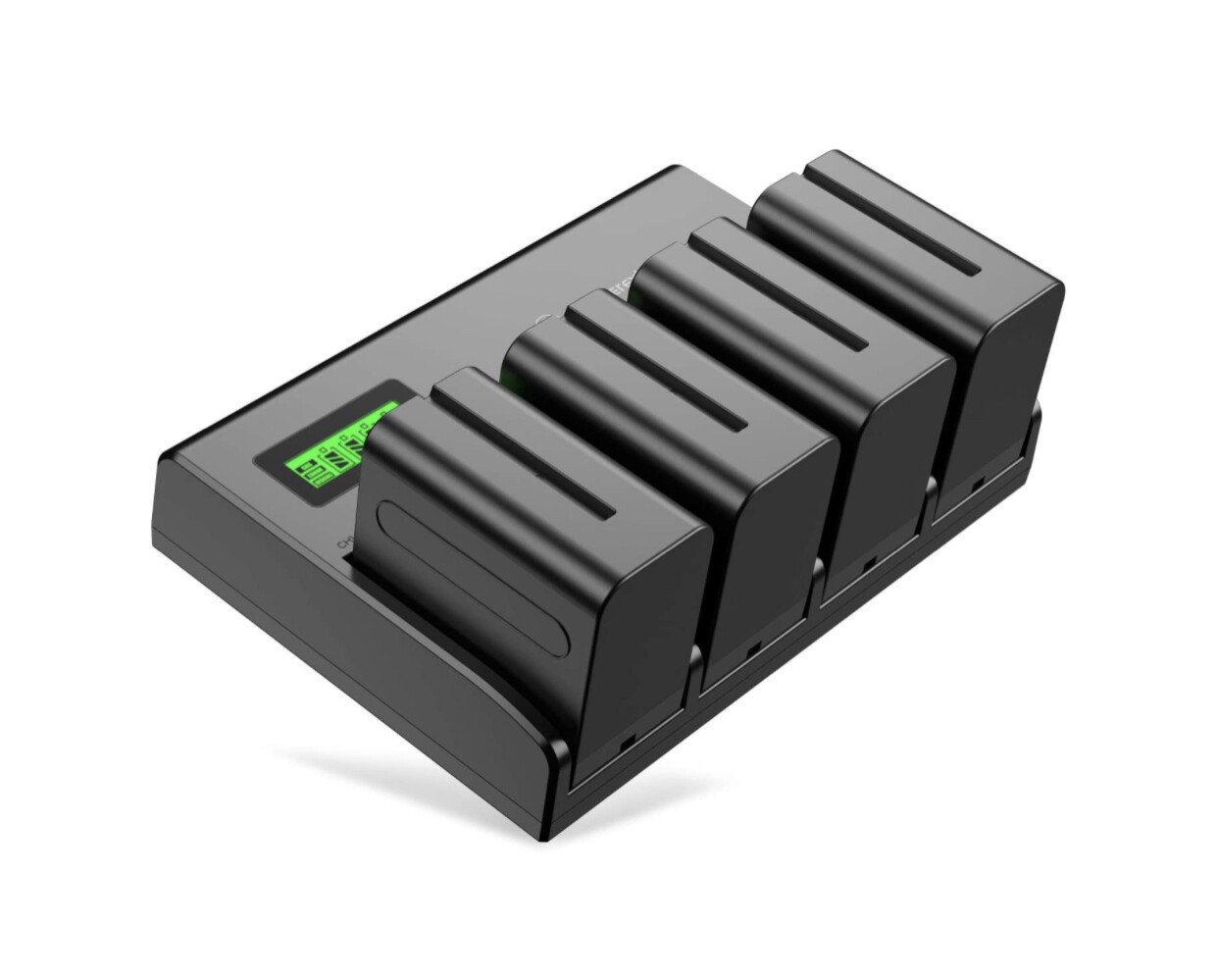 Powerextra 4 Pack Batteries and 4-Channel Charger for Sony NP-F970, NP-F960, NP-F950, NP-F930, NP-F770, NP-F750, NP-F570, NP-F550