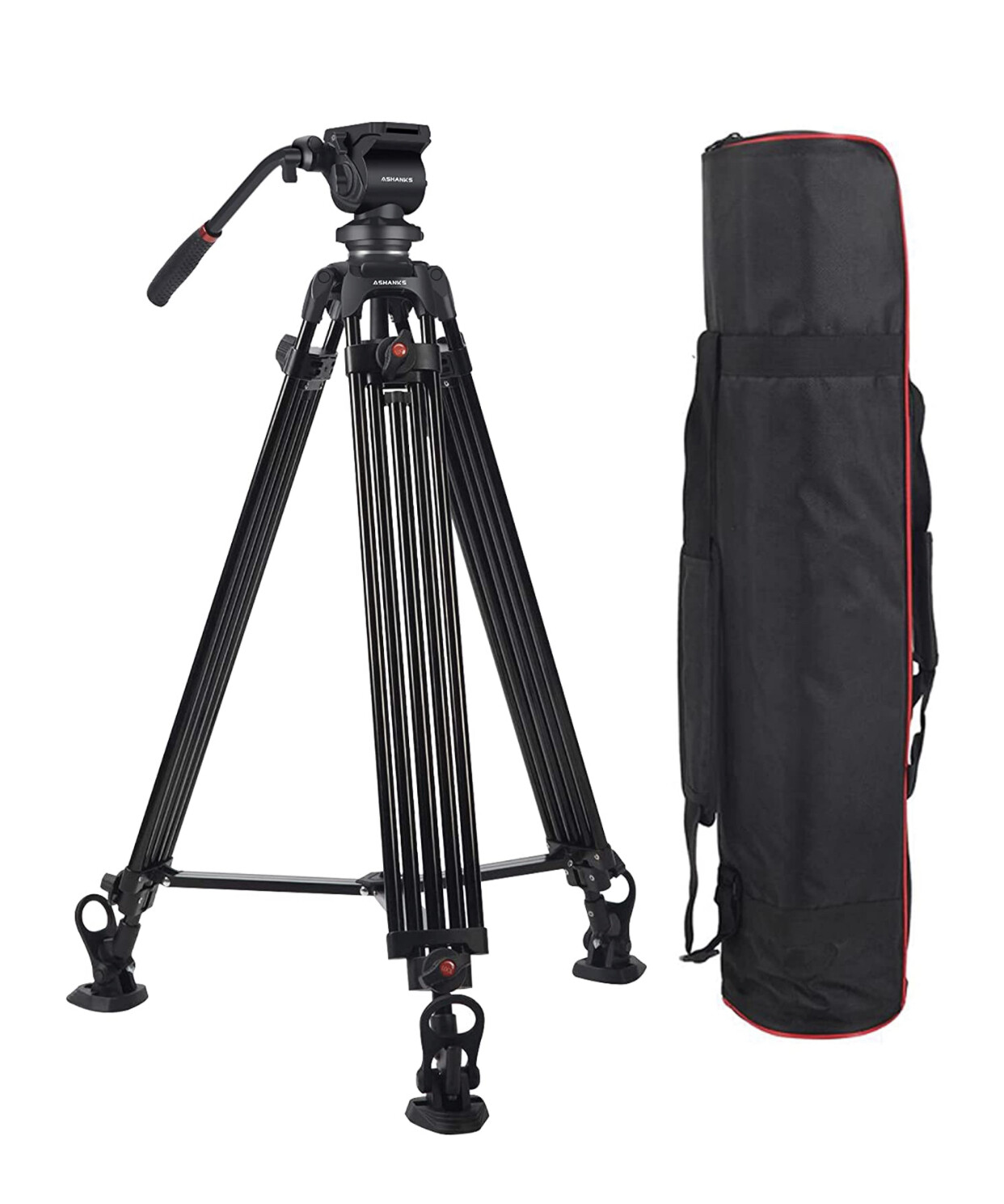 ASHANKS 75.6 Inch/192cm Heavy Duty Fluid Head Camera Tripod