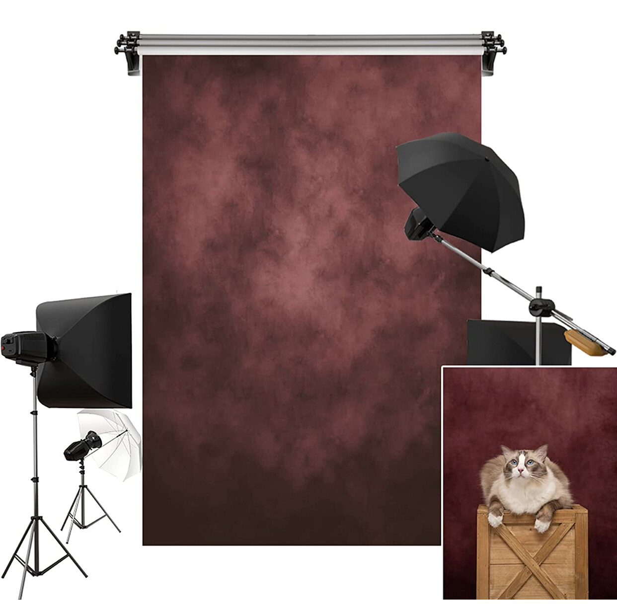 Kate 5x7ft Red Backdrop Texture Headshot Portrait Photography Background