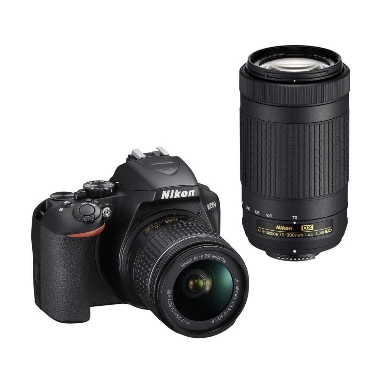 Nikon D3500 DSLR KIT + Lente NIKKOR 18-55mm f/3.5-5.6G + NIKKOR 70-300mm f/4.5-6.3G + Bolso + Memoria 32gb, usada como nueva