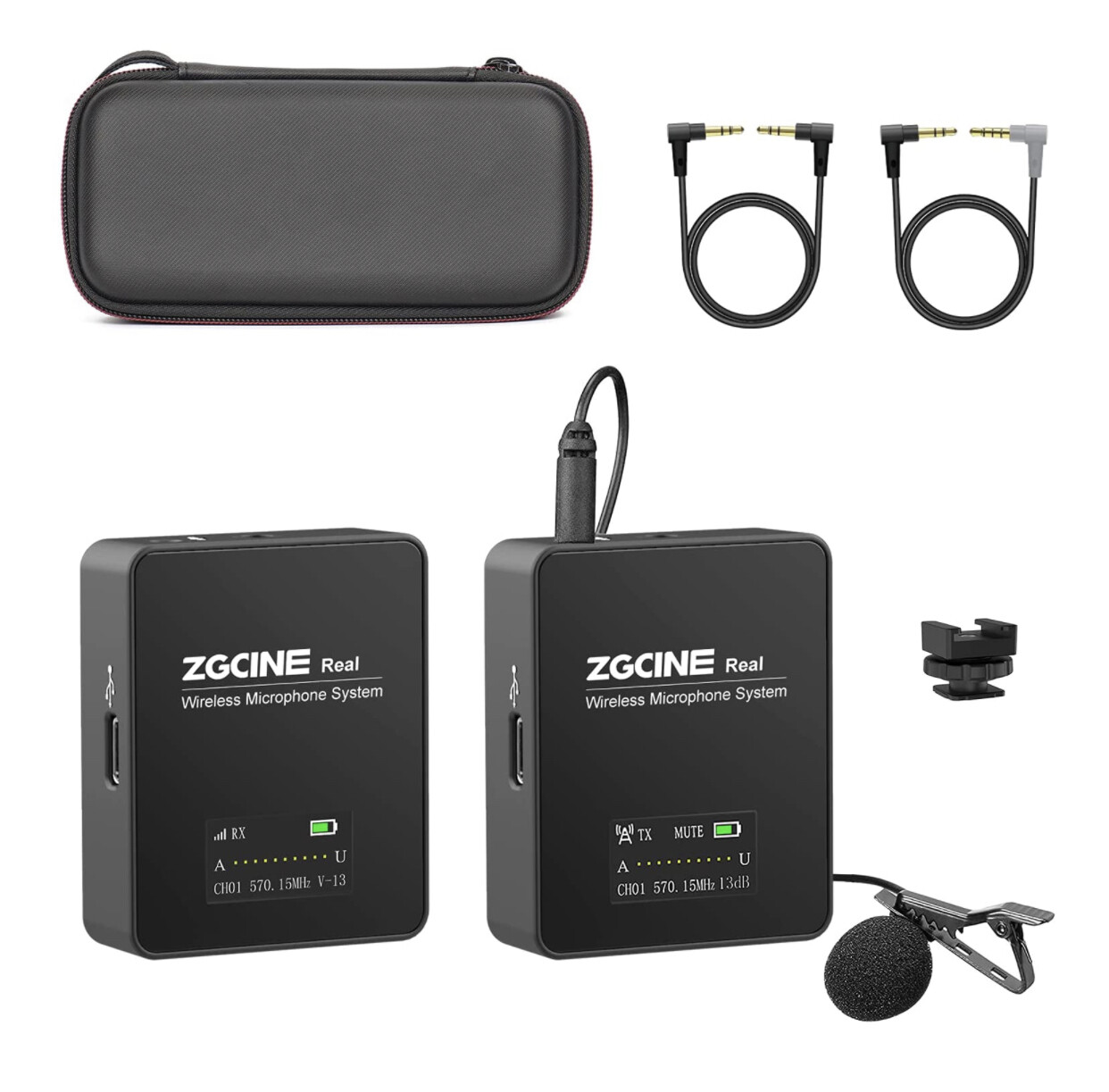ZGCINE UHF Wireless Lavalier Microphone System