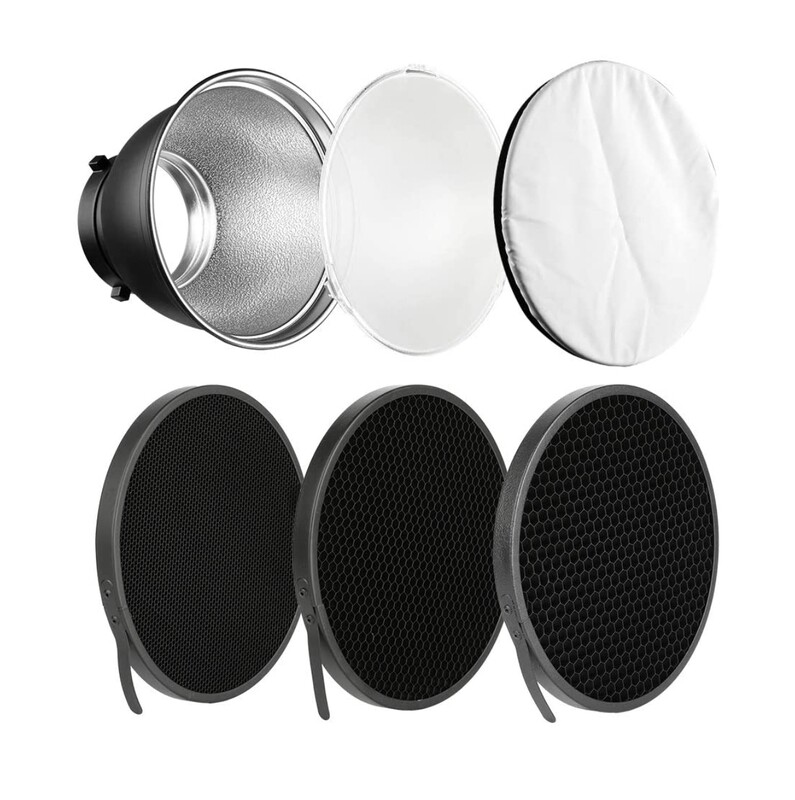 Soonpho 7&quot; Standard Reflector Diffuser Lamp Shade Dish with 20° /40°/ 60° Degree Honeycomb Grid KIT
