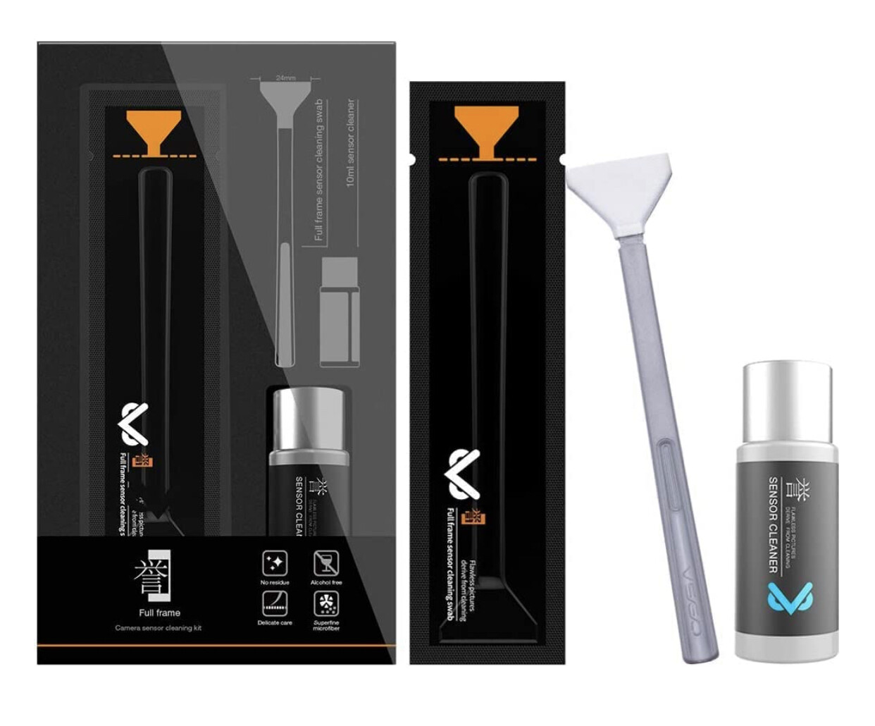 VSGO VS-S03E New Full Frame Camera Cleaning Kit 12pcs Sensor Cleaning Swab and 10ml Cleaner