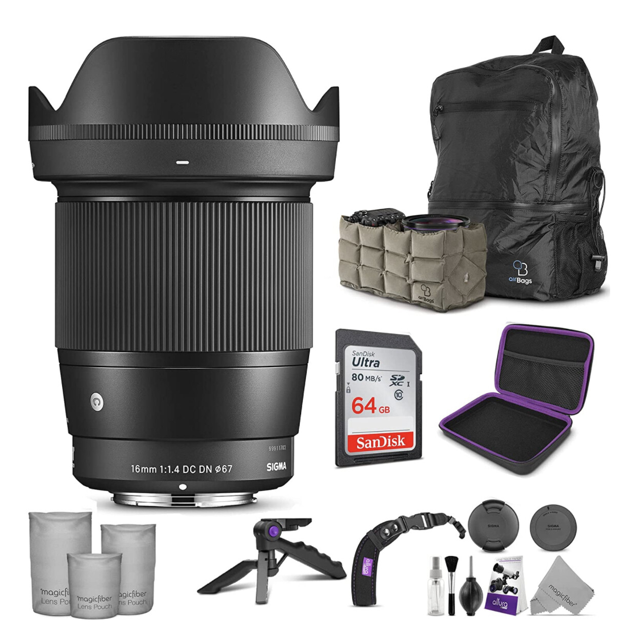 Sigma 16mm F1.4 DC DN Contemporary Lens for Sony E Mount Full KIT, Nuevo