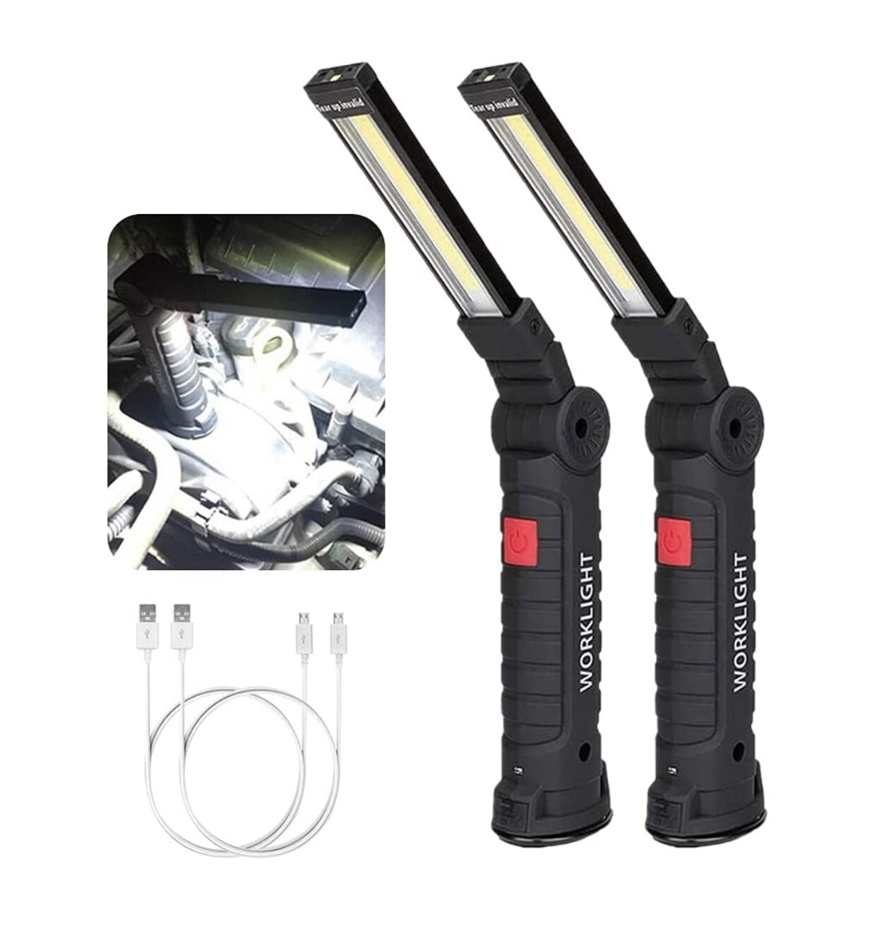 LED Work Light, Flash Light Rechargeable,350 Lumens Bright Flashlight High Lumens