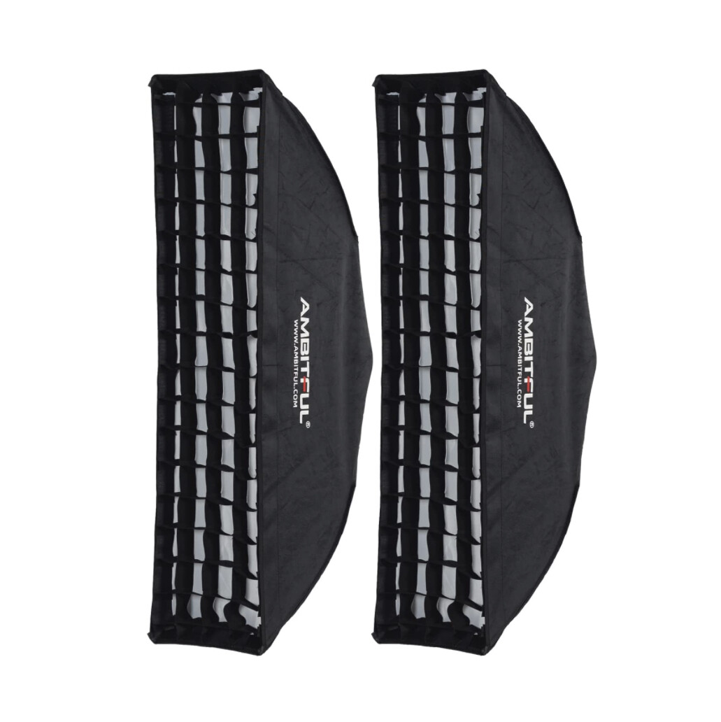 AMBITFUL 2 pack 35x160cm, Beehive Honeycomb Grid Strip Softbox Bowens Mount for Studio Flash