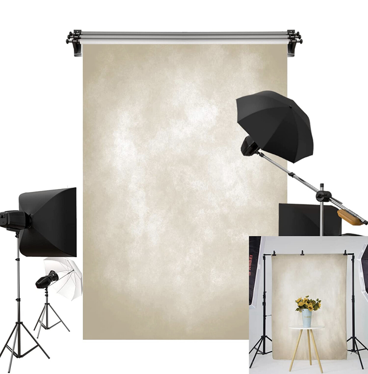 Kate 5x7ft/1.5x2.2m Light Yellow Backdrop Little Brown Gold Abstract Texture Portrait Photography Background