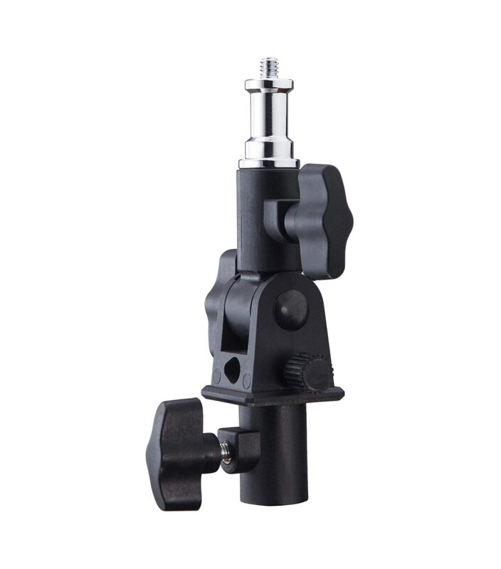 U-Shape Camera Flash 180°Swivel Mount Bracket with Standard 1/4 to 3/8 inch Metal Male Screw Spigot Stud