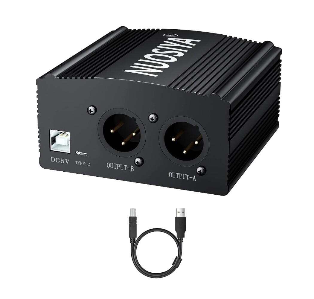 Phantom Power Supply, NUOSIYA 2-Channel 48V Phantom Power Supply