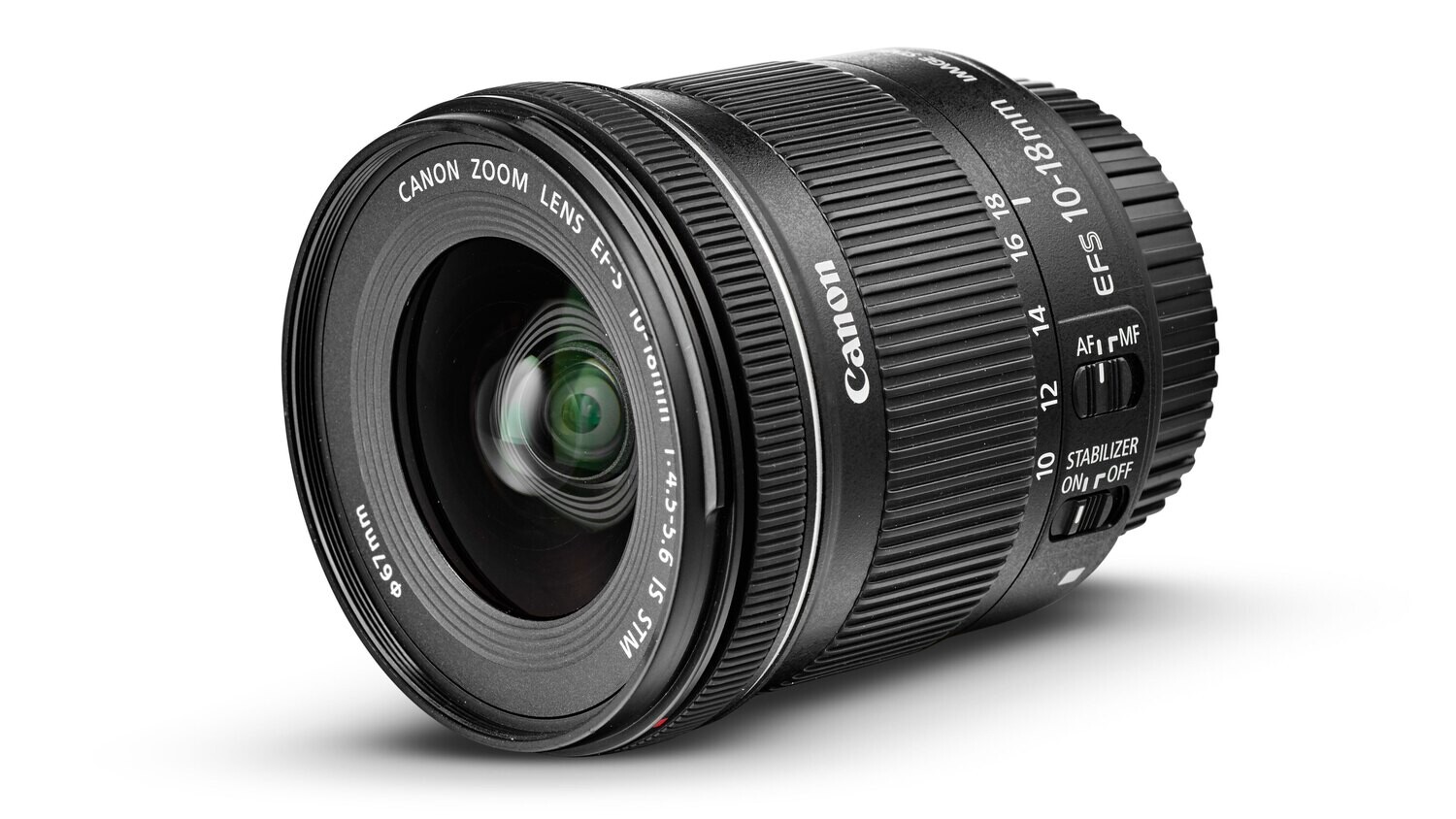 Canon EF-S 10-18mm f/4.5-5.6 IS STM Lens, usado en buen estado.