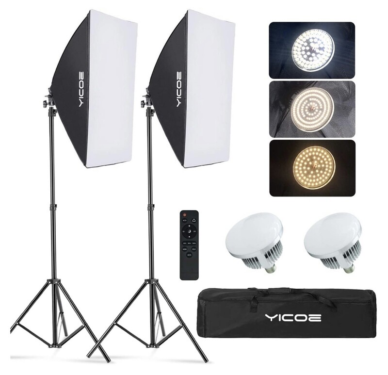 YICOE Softbox Lighting Photography Photo Studio  Continuous Lighting System