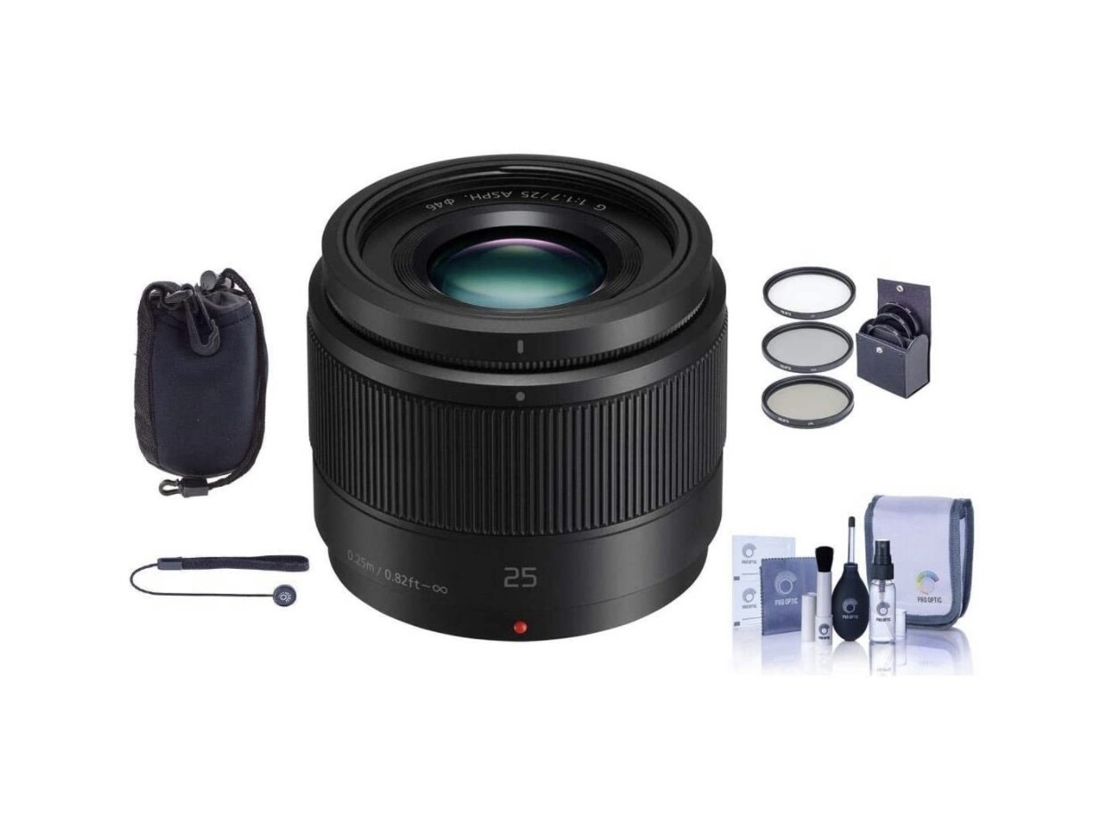 Panasonic 25mm f/1.7 Lumix G Aspherical Lens for Micro 4/3 System Kit
