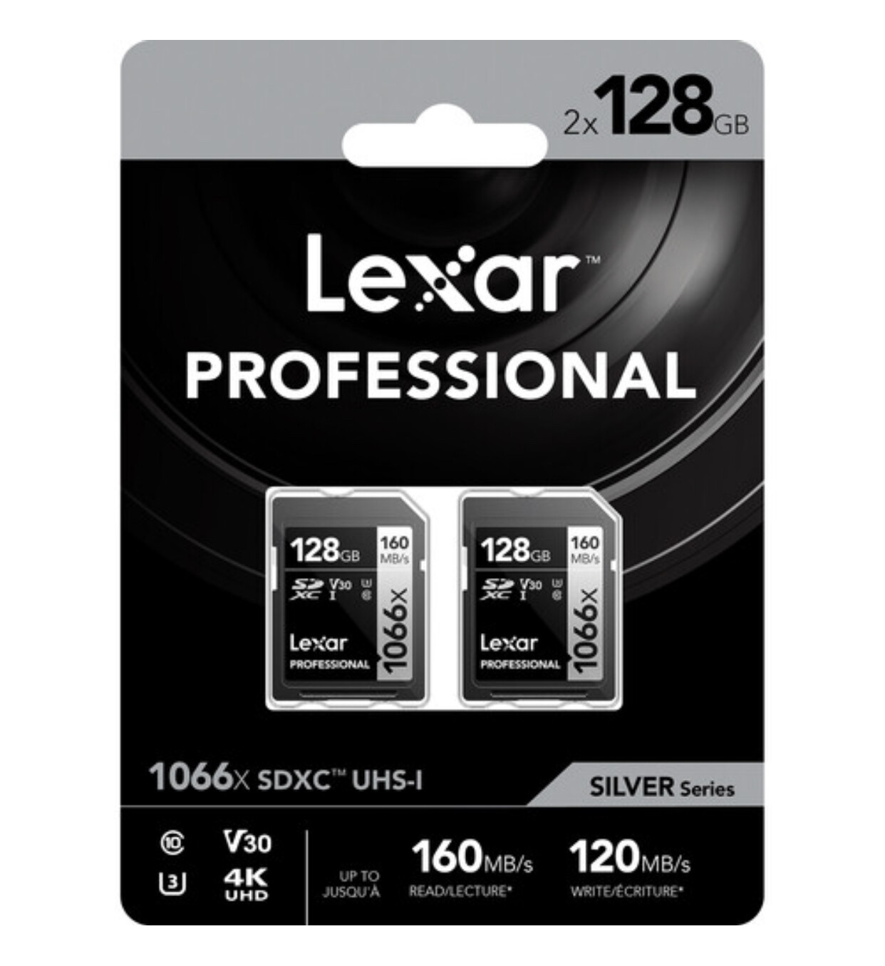 Lexar 2 pack, 128GB Professional 1066x UHS-I SDXC Memory Card