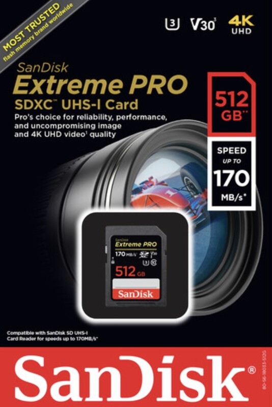 SanDisk 512GB Extreme PRO UHS-I SDXC Memory Card