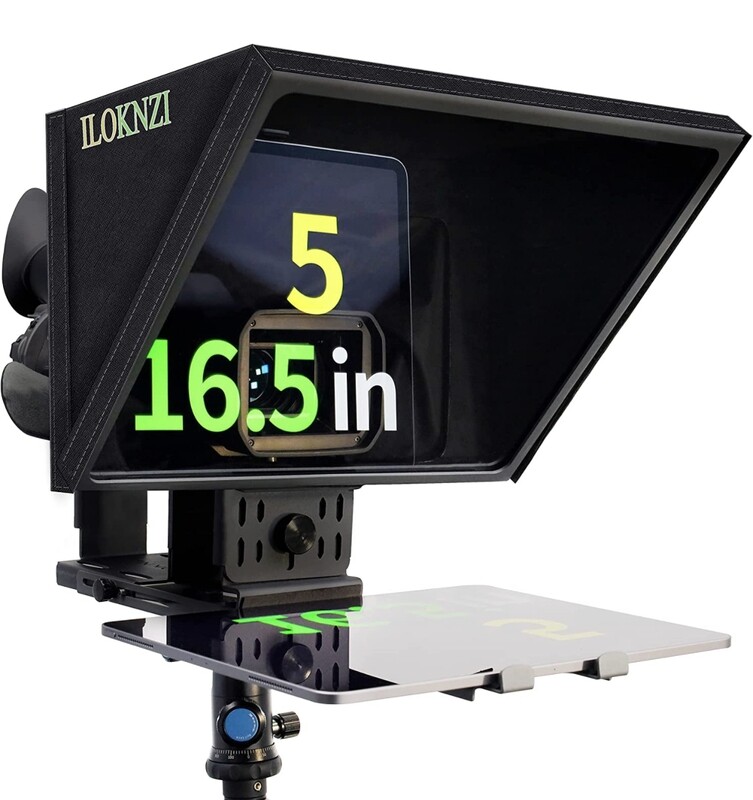 ILOKNZI i5,16.5&quot; Screen, Large Liftable Teleprompter, Metal Teleprompters for 14&quot;