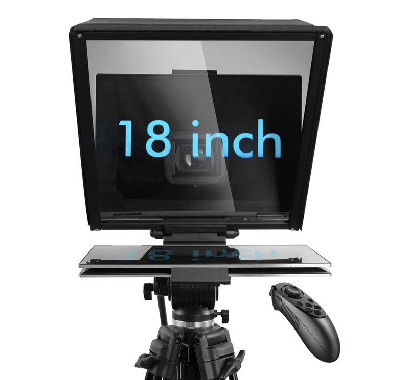 ILOKNZI 18inch Large Teleprompter for Digital Cameras/camcorders with Remote Control &amp; App